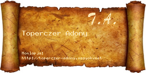 Toperczer Adony névjegykártya